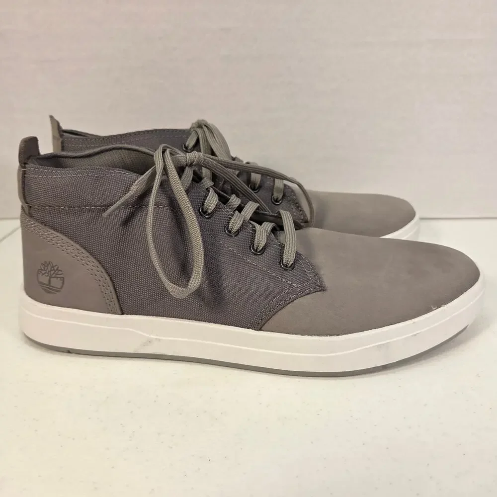 Timberland Gray Chukka Sneakers Mens 10 Nubuck Canvas Lace Up Casual Shoes NWT